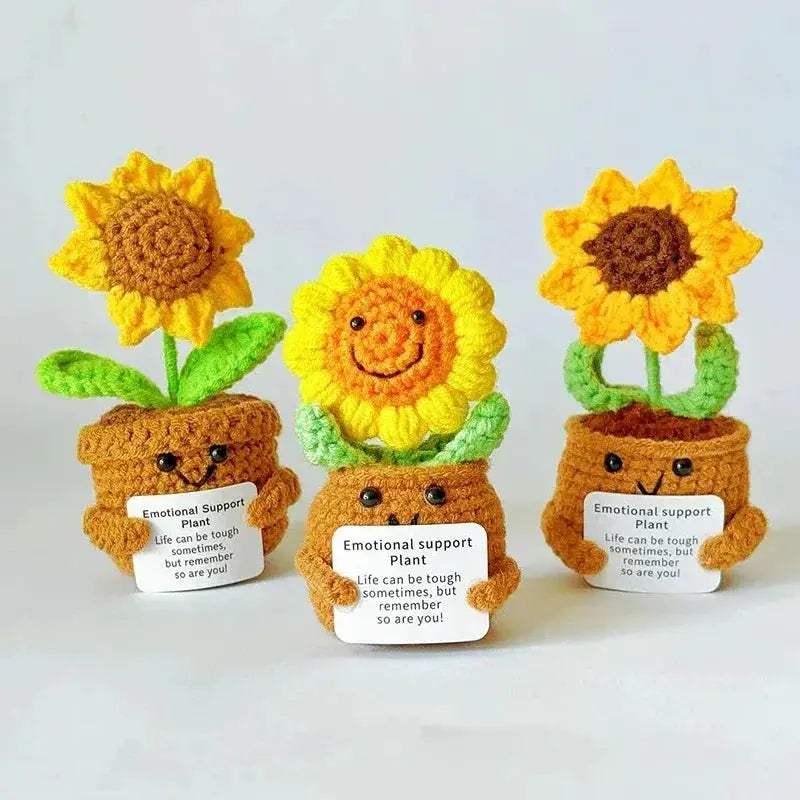 Crochet Sunflower Doll Positive Energy Gift Handmade Decor - ToylandEU