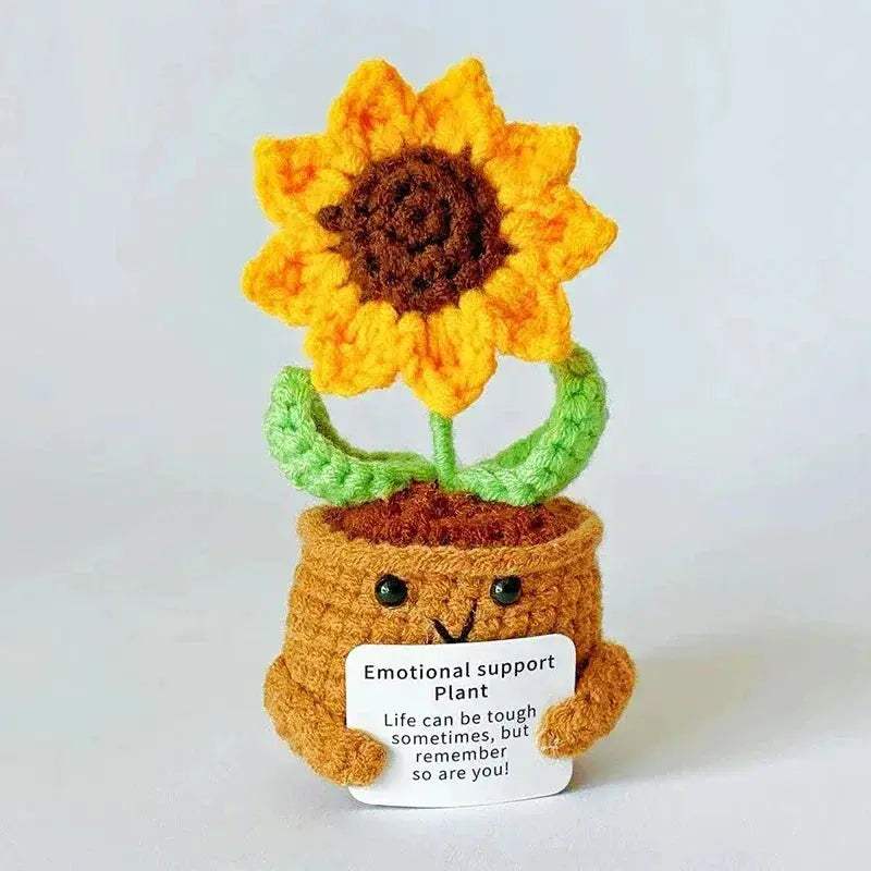 Crochet Sunflower Doll Positive Energy Gift Handmade Decor - ToylandEU