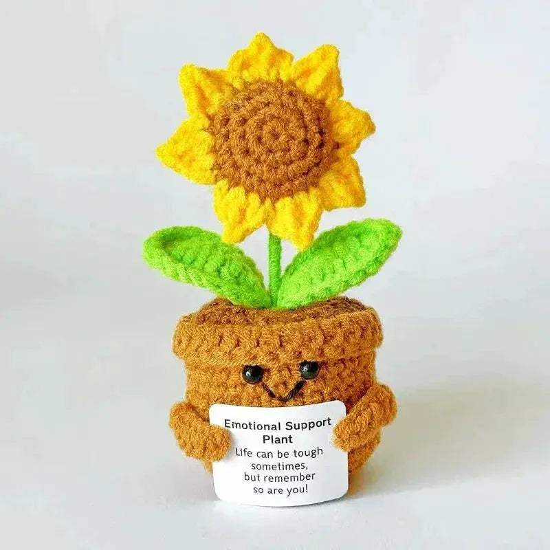 Crochet Sunflower Doll Positive Energy Gift Handmade Decor - ToylandEU