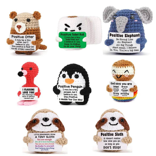 Crochet Turtle Doll Ornament Handmade Knitted Elephant Doll Positive Energy Home Room Decoration Christmas Party Gifts With Card - ToylandEU