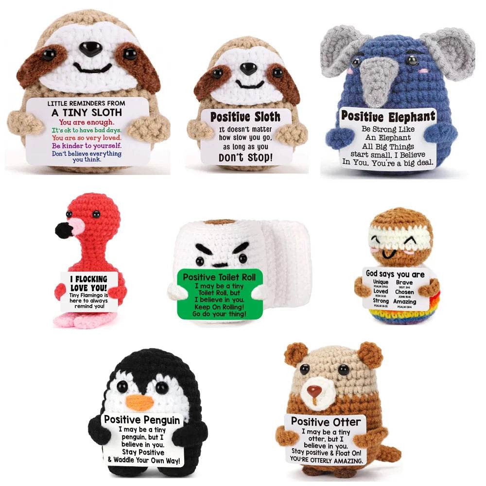 Crochet Turtle Doll Ornament Handmade Knitted Elephant Doll Positive Energy Home Room Decoration Christmas Party Gifts With Card - ToylandEU