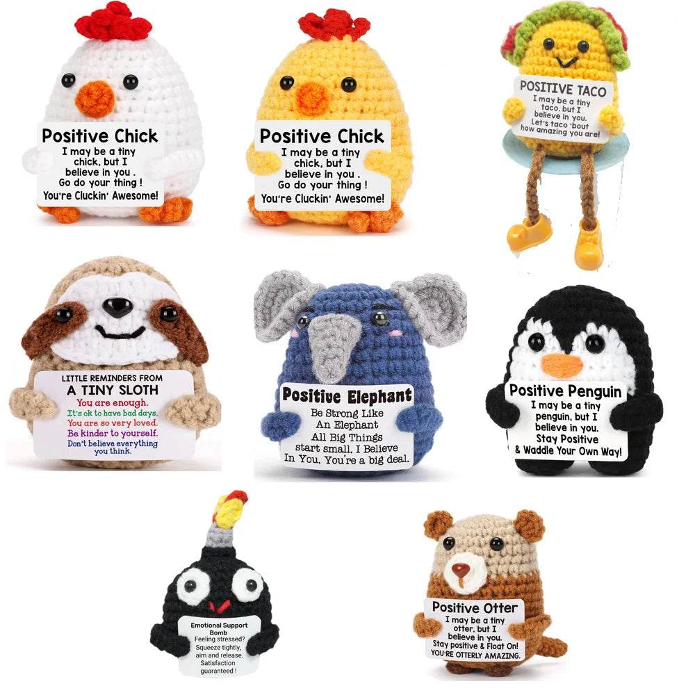 Crochet Turtle Doll Ornament Handmade Knitted Elephant Doll Positive Energy Home Room Decoration Christmas Party Gifts With Card - ToylandEU