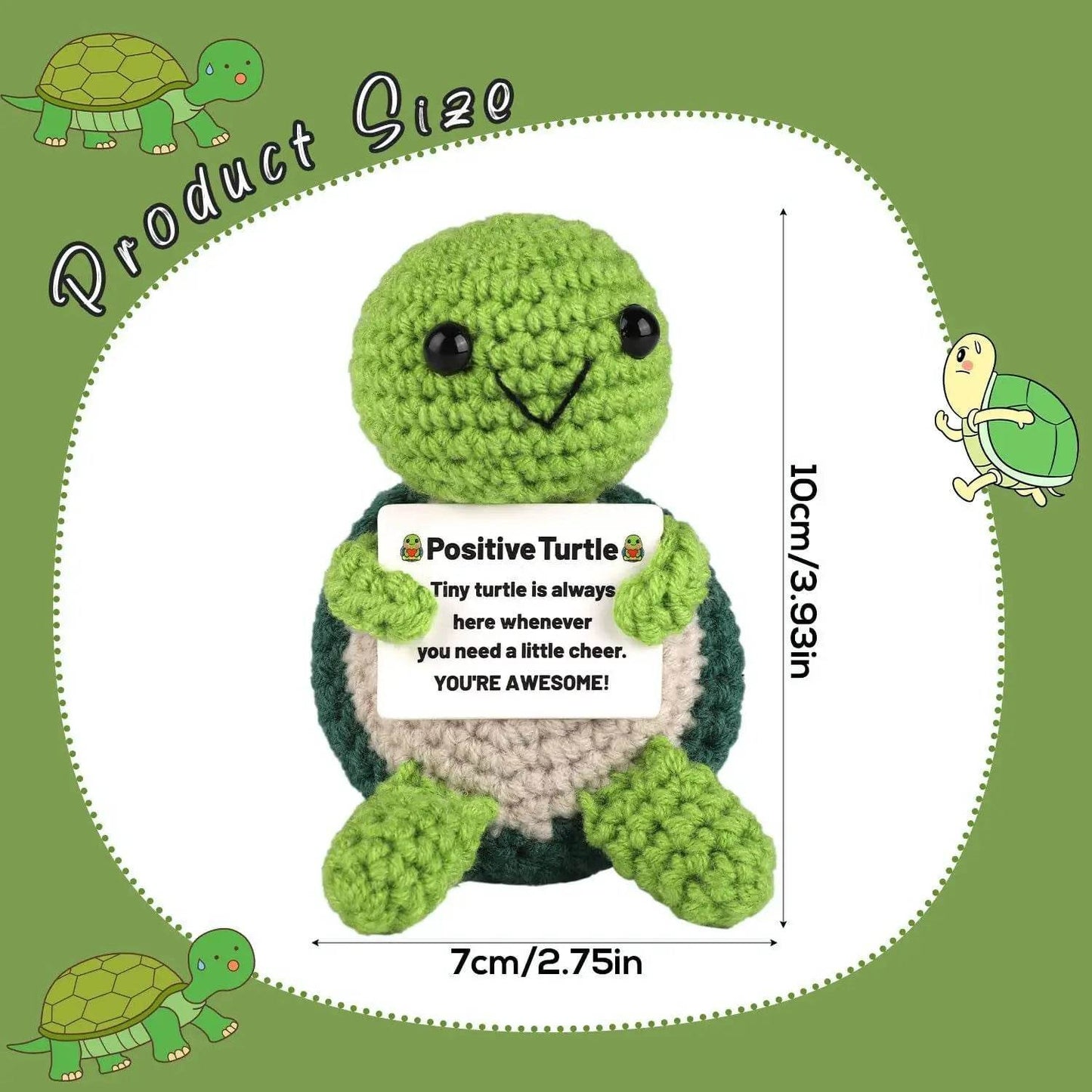 Crochet Turtle Doll Ornament Handmade Knitted Elephant Doll Positive Energy Home Room Decoration Christmas Party Gifts With Card - ToylandEU