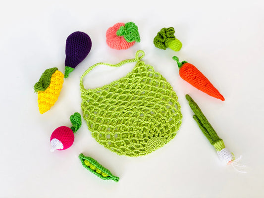 Crochet Vegetables Set With Bag For Kids Pretend Play - ToylandEU