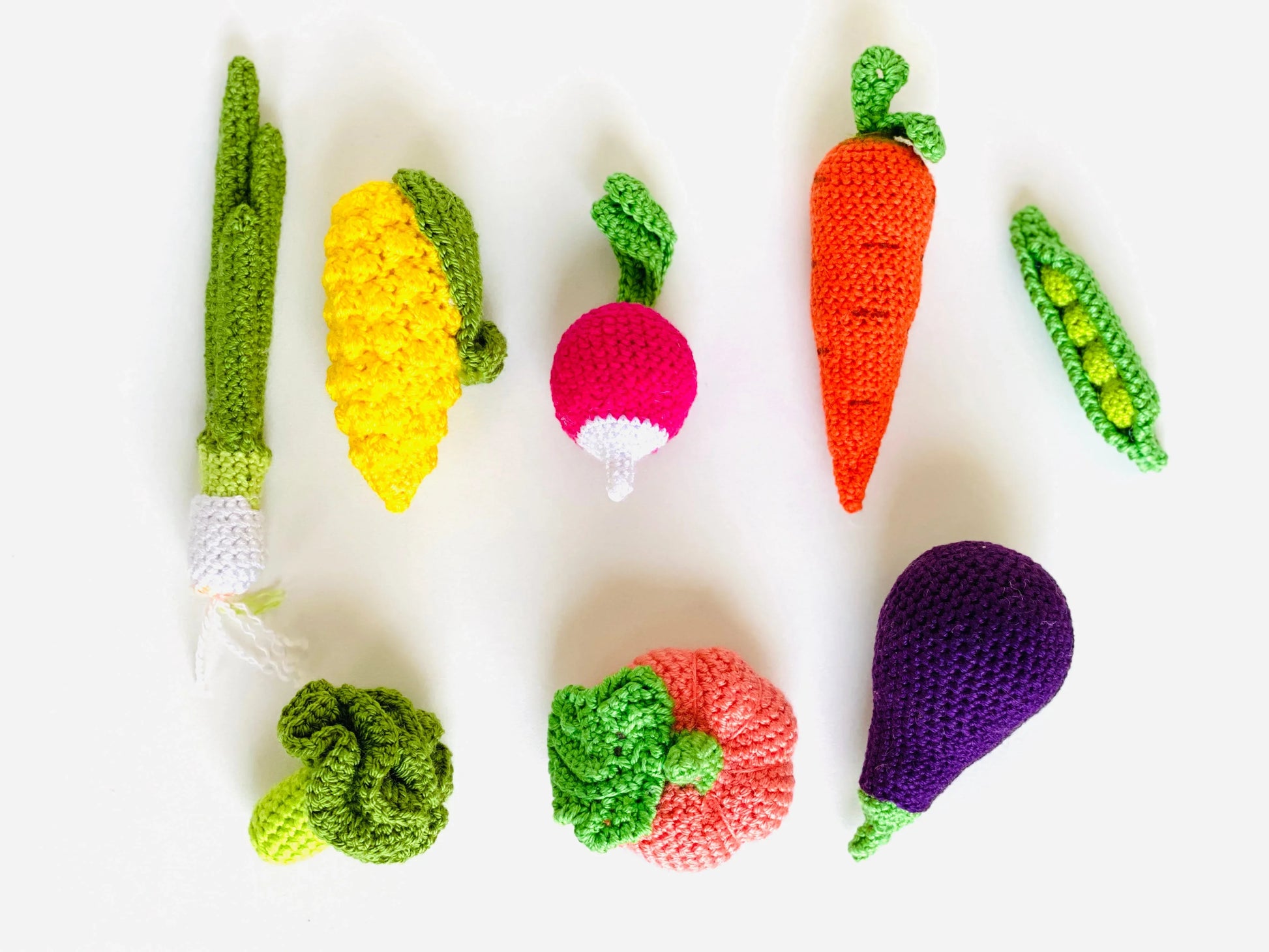 Crochet Vegetables Set With Bag For Kids Pretend Play - ToylandEU