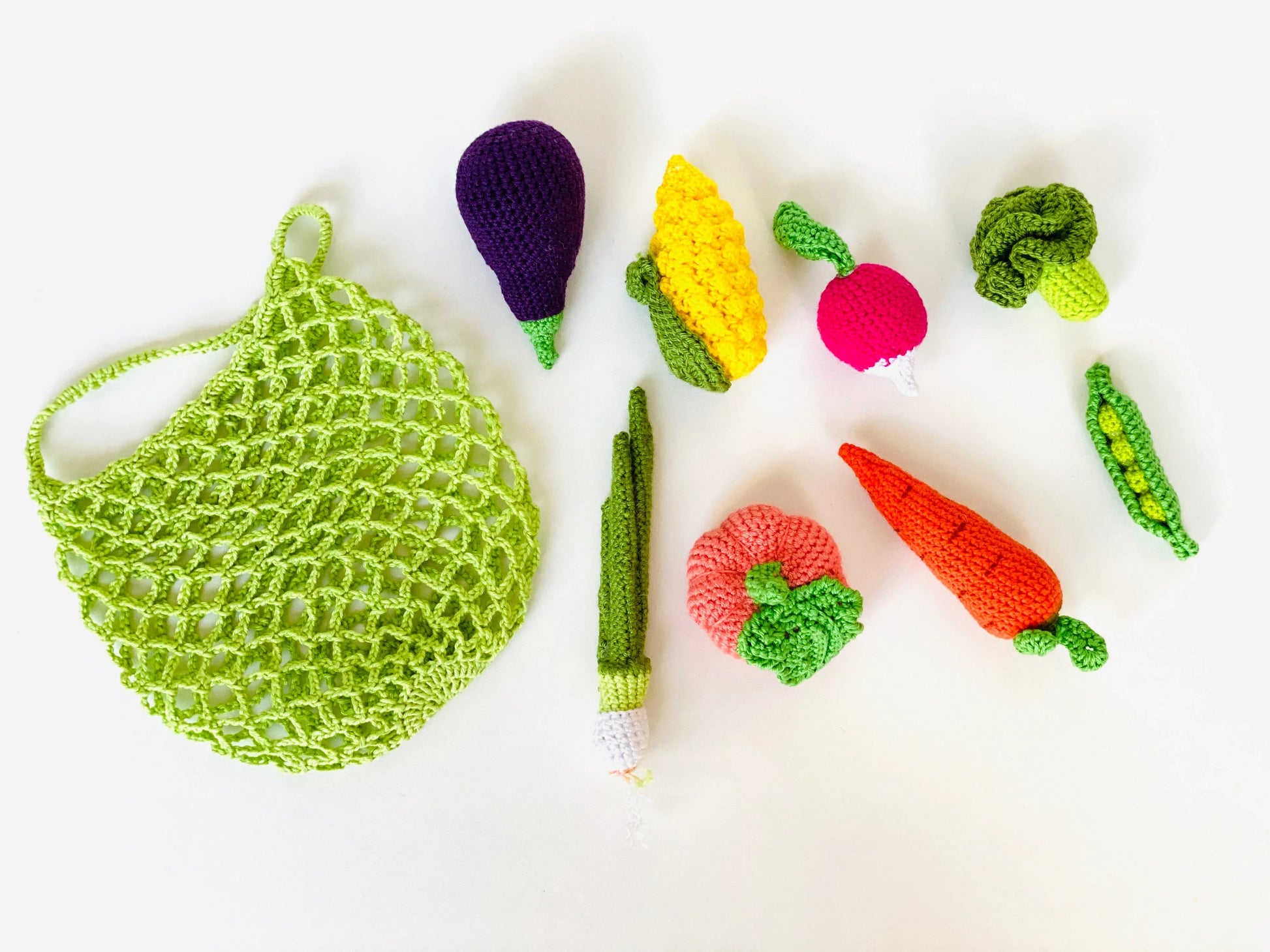 Crochet Vegetables Set With Bag For Kids Pretend Play - ToylandEU