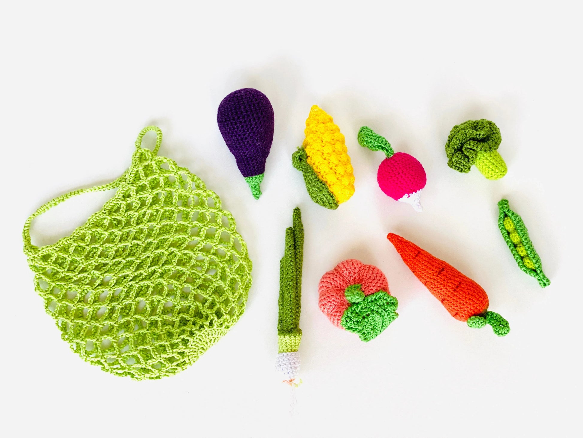 Crochet Vegetables Set With Bag For Kids Pretend Play - ToylandEU