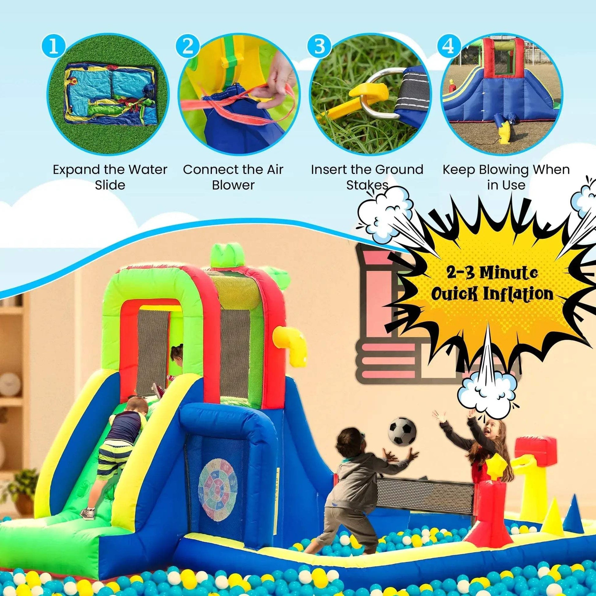 Crocodile Inflatable Water Slide Park For Kids Backyard Fun - ToylandEU