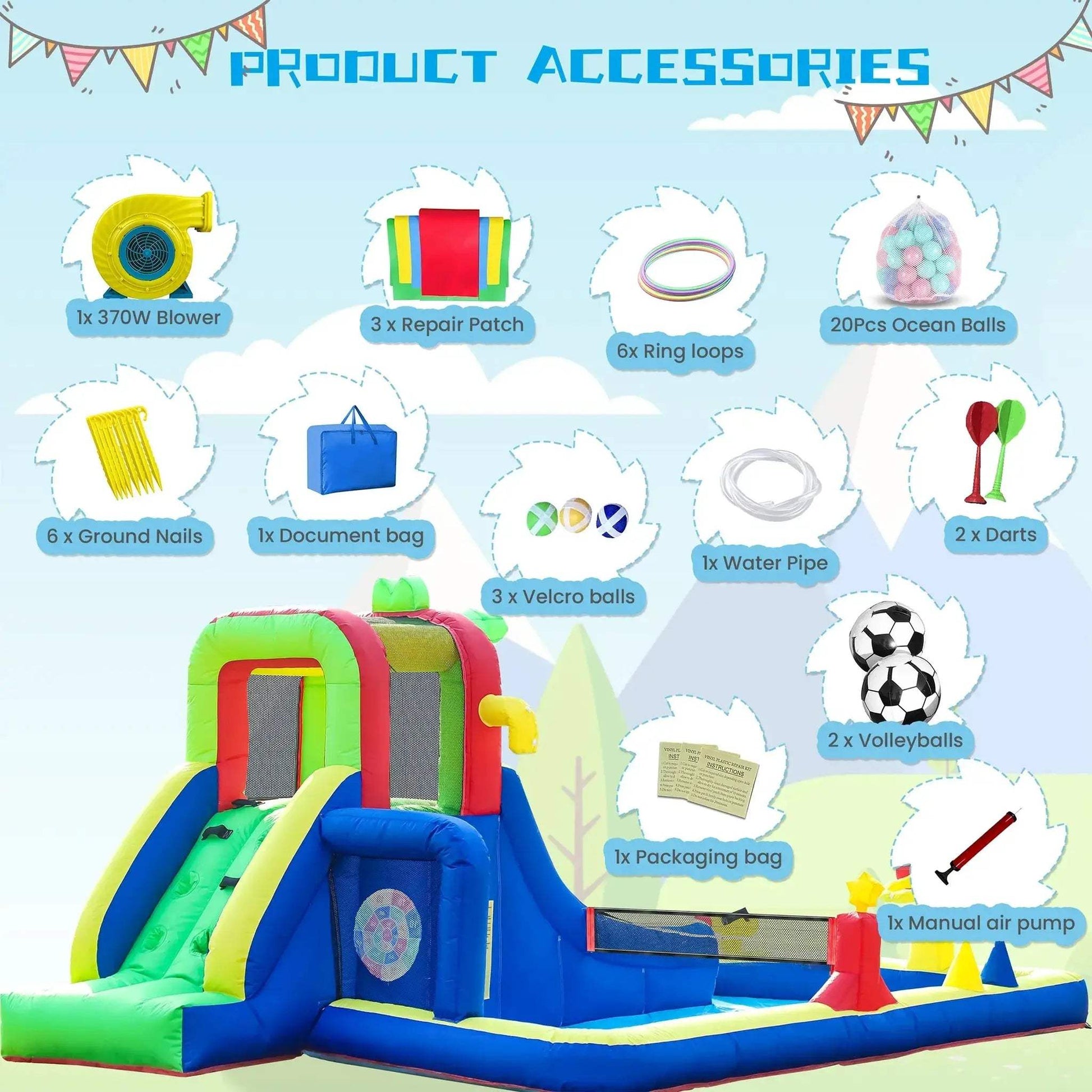 Crocodile Inflatable Water Slide Park For Kids Backyard Fun - ToylandEU