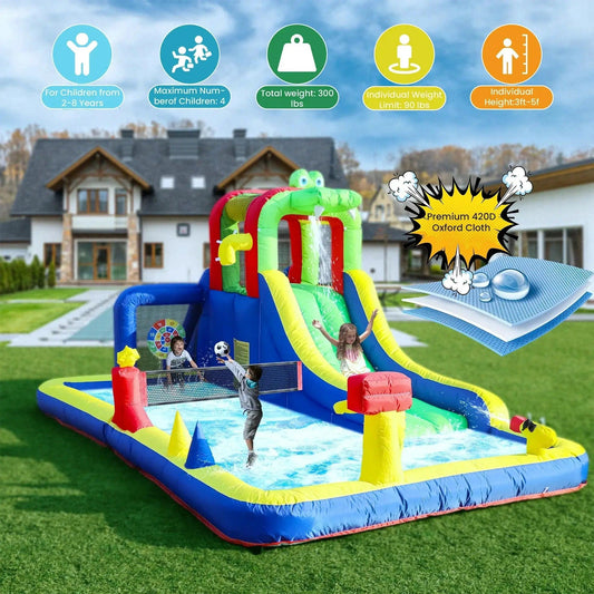  Crocodile Inflatable Water Slide Park Kids Backyard -  ToylandEU™