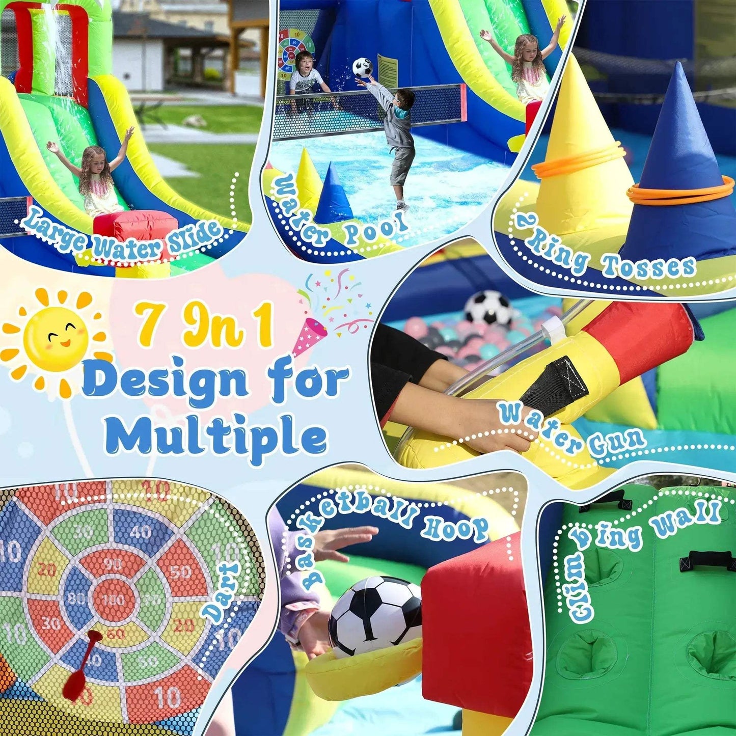  Crocodile Inflatable Water Slide Park Kids Backyard -  ToylandEU™