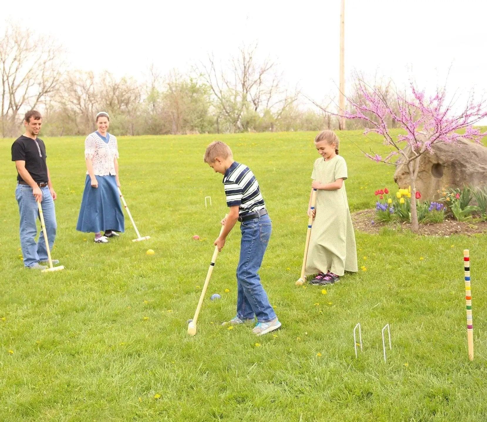  Croquet Set For 6 Players Maple Wood Amish Made Deluxe -  ToylandEU™