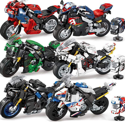 Cross-Country Motorcycle Building Blocks | Plastic | Ages 7-14