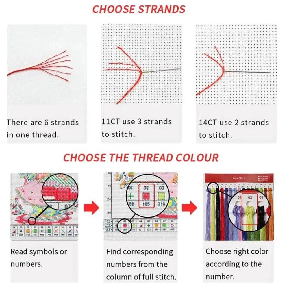  Landscape Sunset River Cross-Stitch Complete Kit Embroidery Craft Handiwork Needlework Handmade Promotions For Adults Package -  ToylandEU™