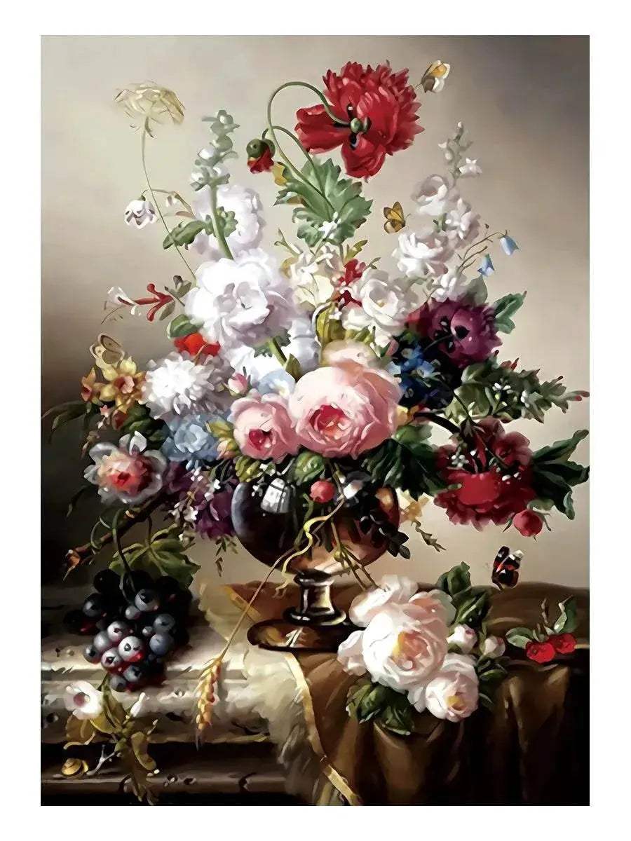  Blooming Floral Cross Stitch DIY Kit - 11CT & 9CT Cotton Thread Embroidery for Home Decor Handicrafts -  ToylandEU™