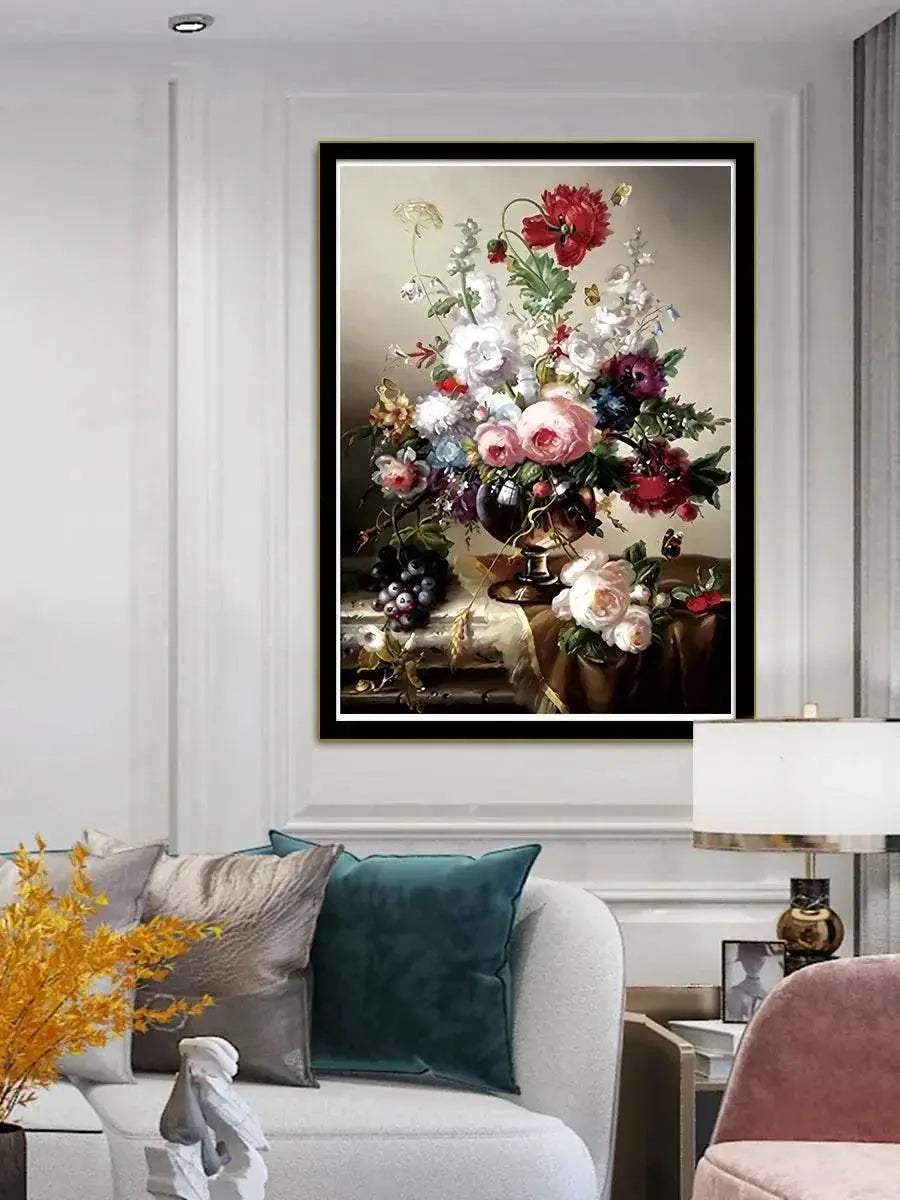  Blooming Floral Cross Stitch DIY Kit - 11CT & 9CT Cotton Thread Embroidery for Home Decor Handicrafts -  ToylandEU™