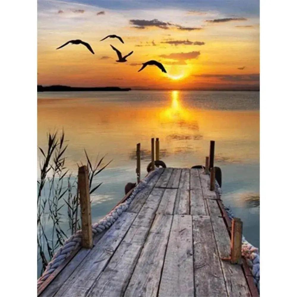  Scenic Sunset 11CT Cross Stitch DIY Kit with DMC Threads for Handmade Embroidery -  ToylandEU™