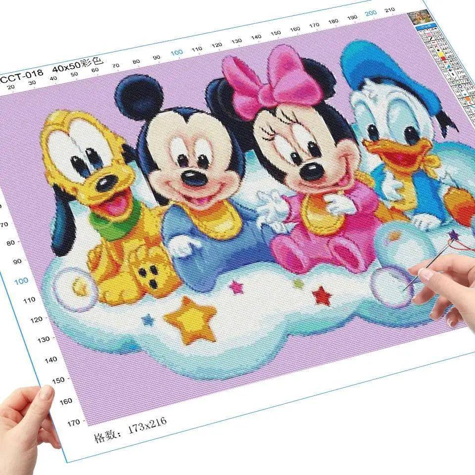  Disney Mickey Mouse and Donald Duck DIY Animal Cross Stitch Kit - Cartoon Canvas Embroidery for Home Decor and Relaxation -  ToylandEU™