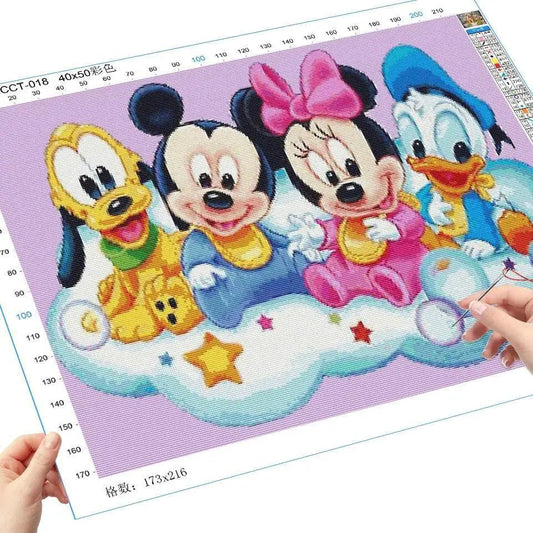  Disney Mickey Mouse and Donald Duck DIY Animal Cross Stitch Kit - Cartoon Canvas Embroidery for Home Decor and Relaxation -  ToylandEU™