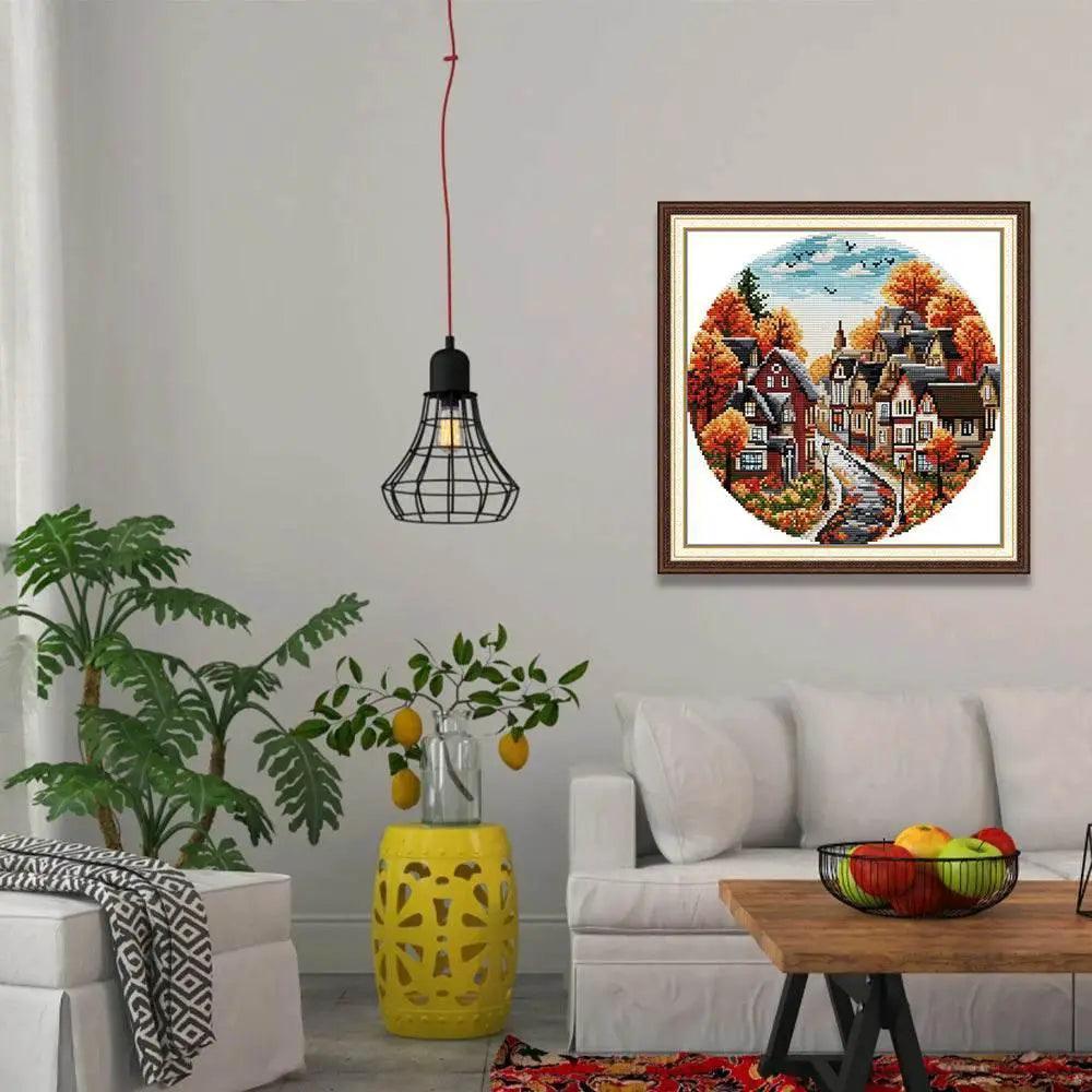  Fall Scenic Cross Stitch Kit by Joy Sunday – DIY Hand Embroidery for Home Decor -  ToylandEU™