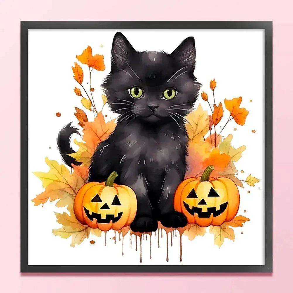  Halloween Cat-Shaped 5D Cross Stitch Kit - DIY Pumpkin Needle Art Craft for Wall Decoration, Perfect 2025 Gift for Adults -  ToylandEU™