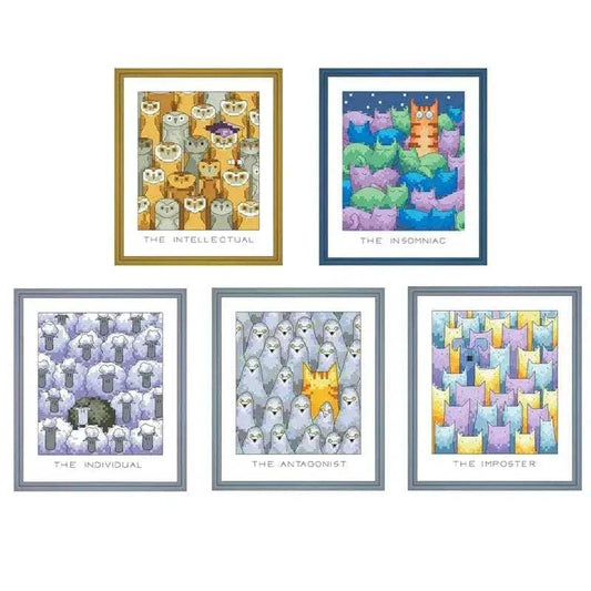  Imposter Insomniac Cartoon Cross Stitch Kit - 18ct & 14ct Cotton Thread Embroidery DIY Handmade Needlework -  ToylandEU™