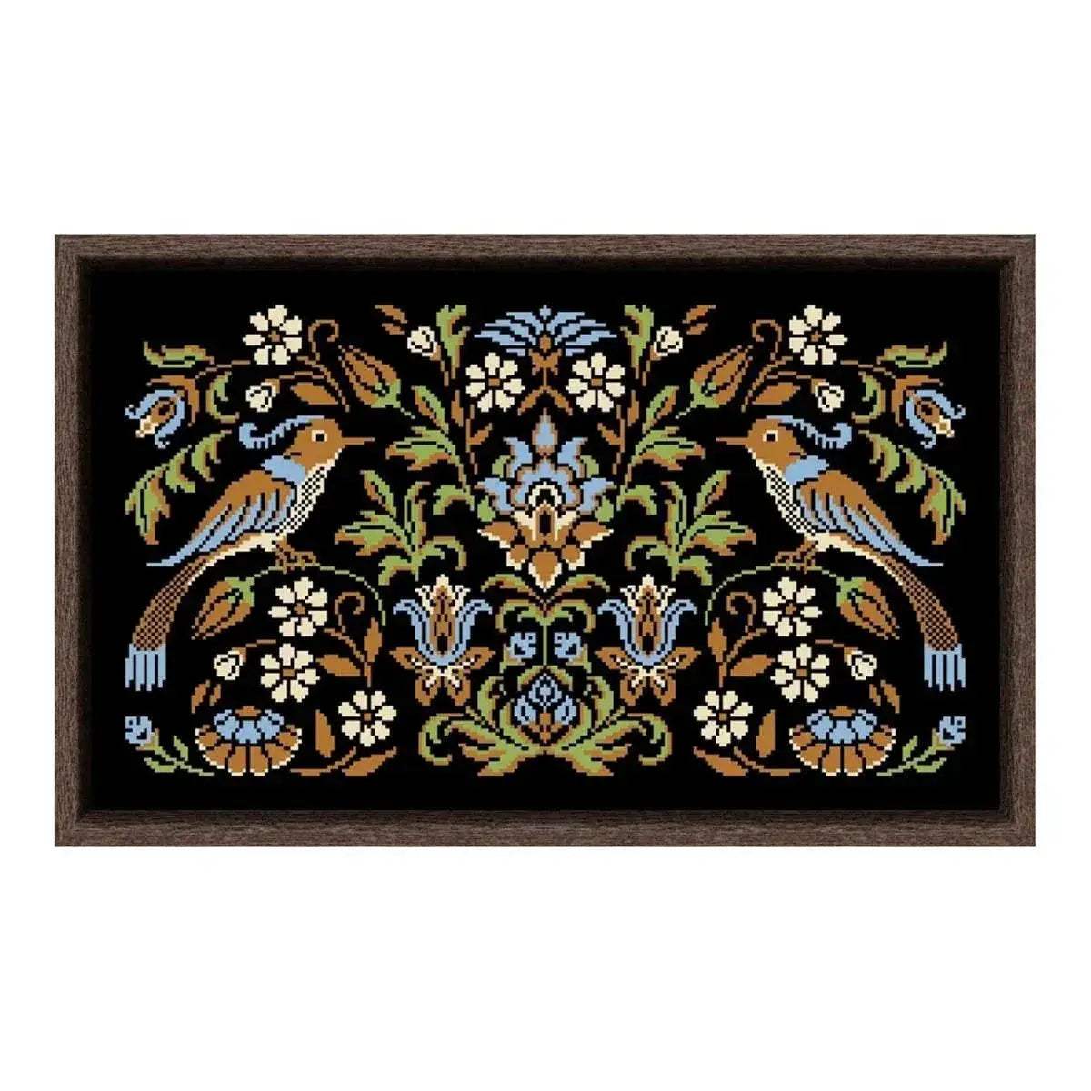  Pomegranate Bird Night Songs Cross Stitch Kit - DIY Handmade Embroidery on Black Canvas Cloth with Cotton Thread (18ct, 14ct, 11ct) -  ToylandEU™