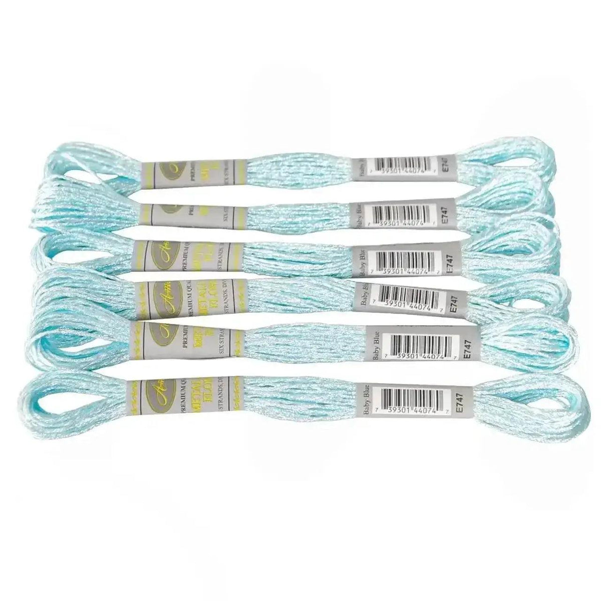  Premium 6-Pack Pearlescent High Gloss Metallic Embroidery Thread for Cross Stitch - 8 Meters Each, 6 Strands -  ToylandEU™