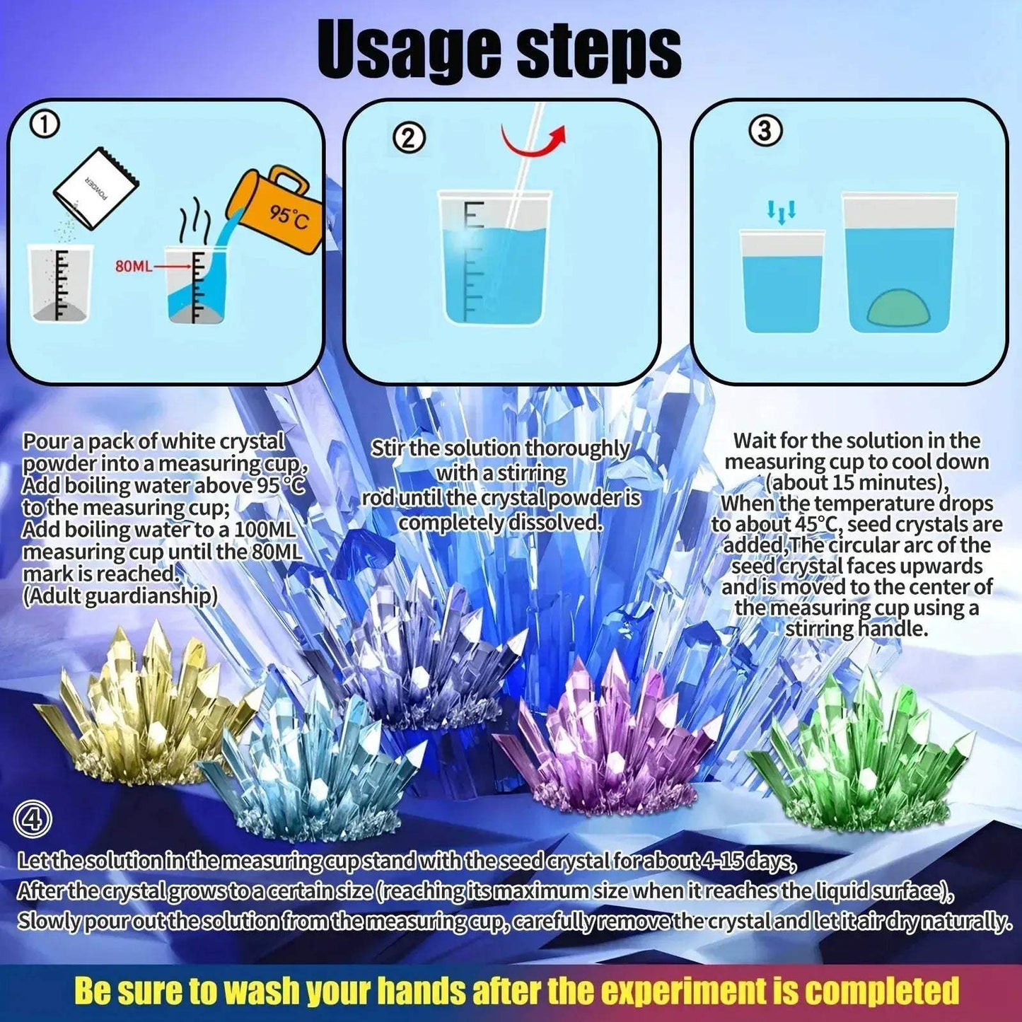 Crystal Growth Kit for Science Education and Fun Learning - ToylandEU