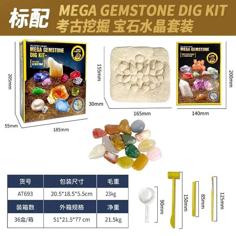 Crystal Mining Kit for Kids Educational Gem Discovery - ToylandEU