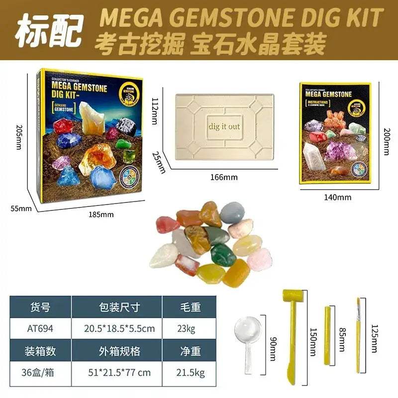 Crystal Mining Kit for Kids Educational Gem Discovery - ToylandEU