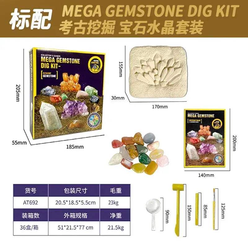 Crystal Mining Kit for Kids Educational Gem Discovery - ToylandEU