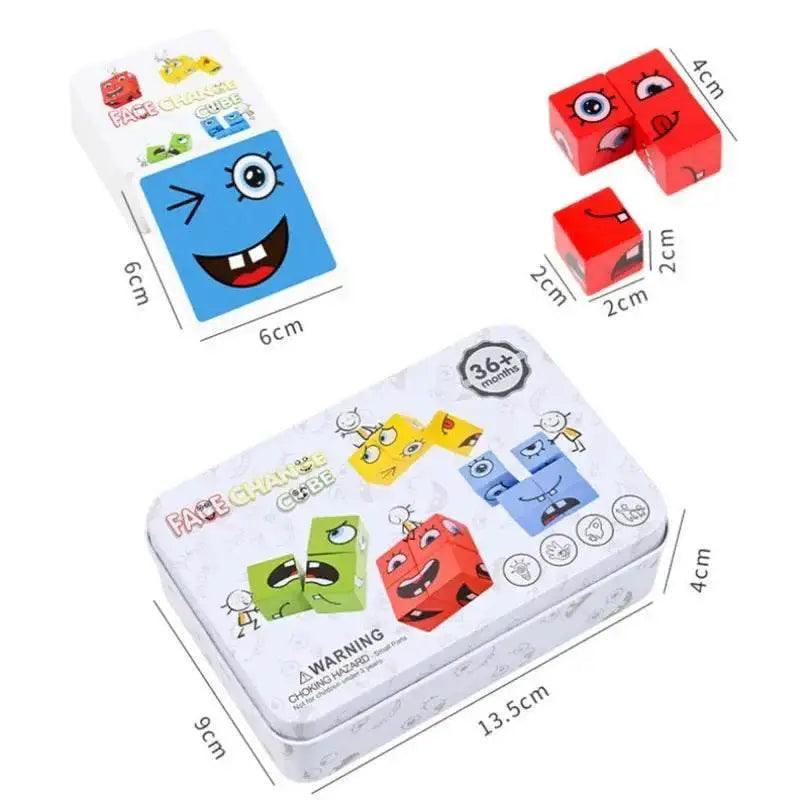  Cube Face Change Wooden Blocks Puzzle For Kids Gift -  ToylandEU™