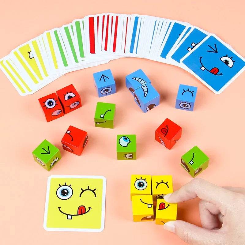 Cube Face Change Building Blocks Wood Puzzle Montessori Gift - ToylandEU