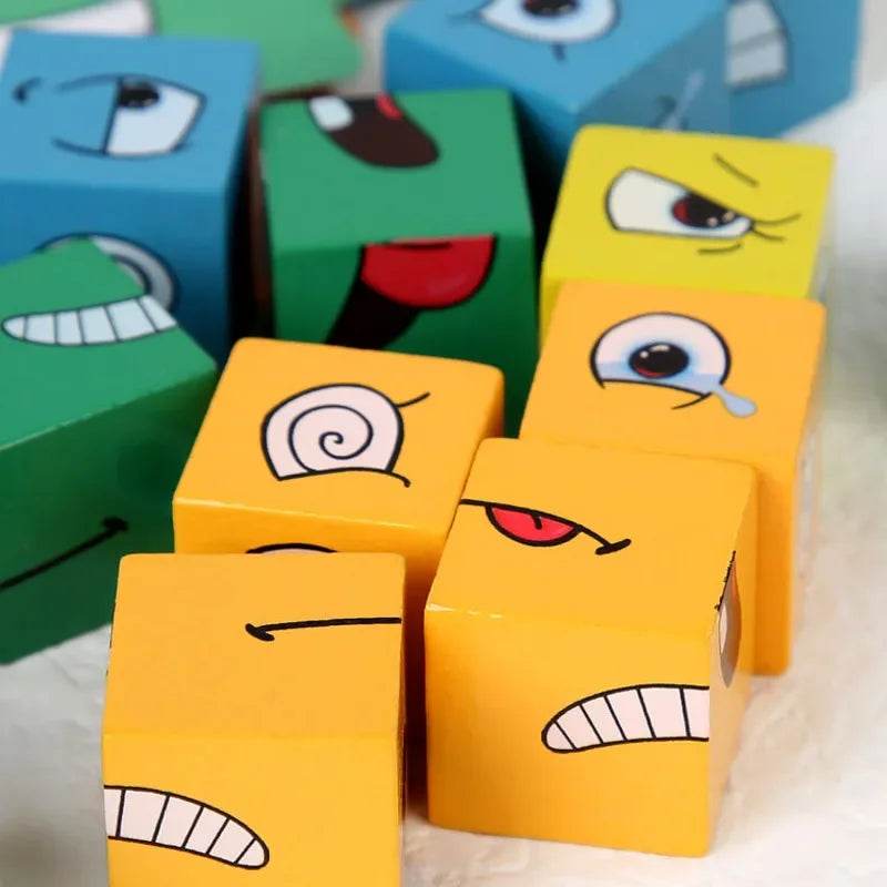 Cube Face Change Building Blocks Wood Puzzle Montessori Gift - ToylandEU