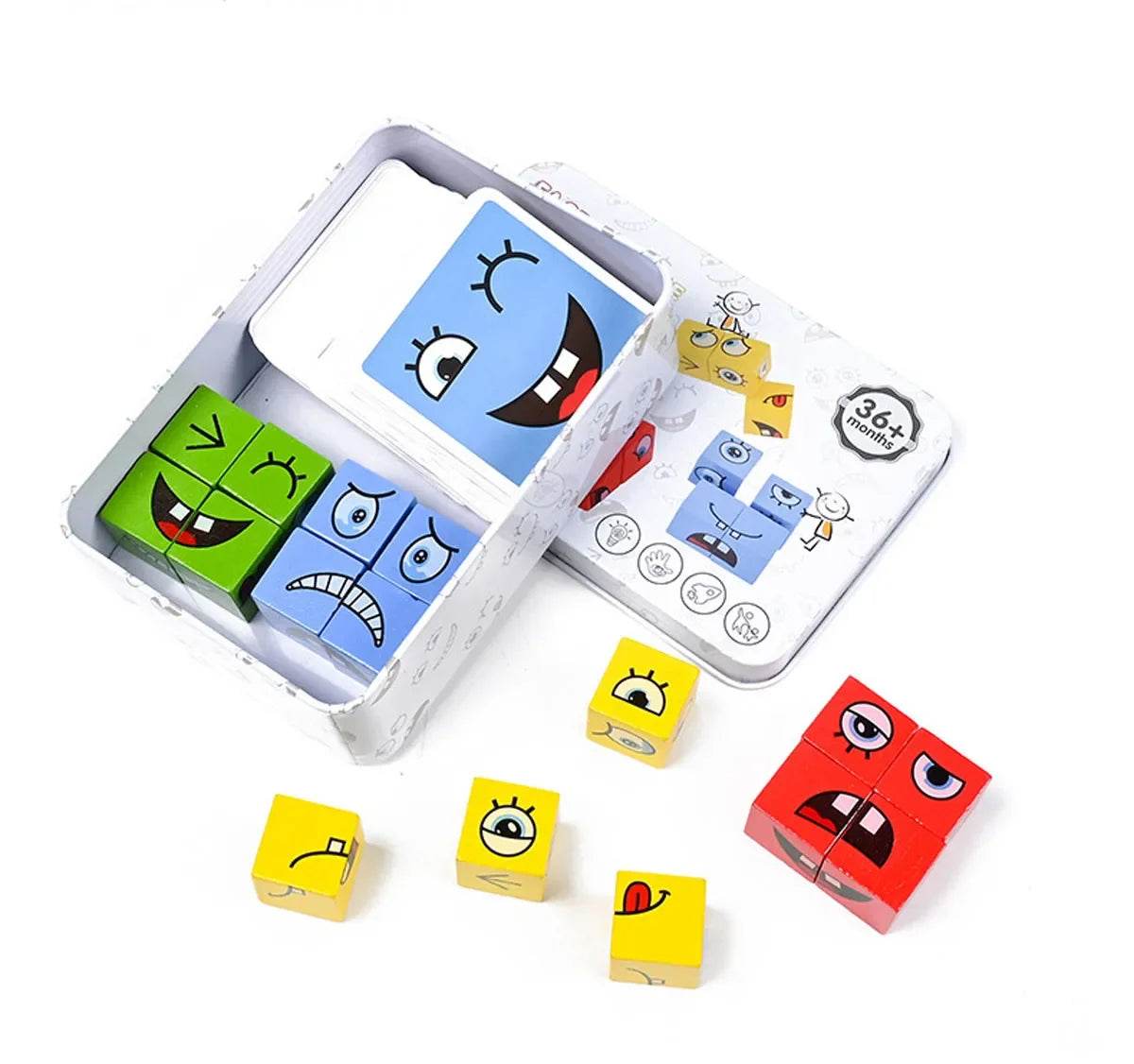Cube Face Change Building Blocks Wood Puzzle Montessori Gift - ToylandEU