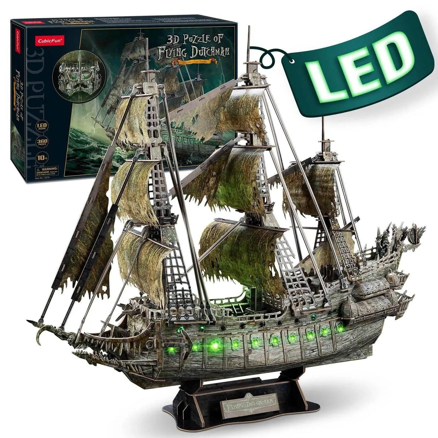  CubicFun 3D Puzzles Ship LED Pirate Ship Model Jigsaw -  ToylandEU™