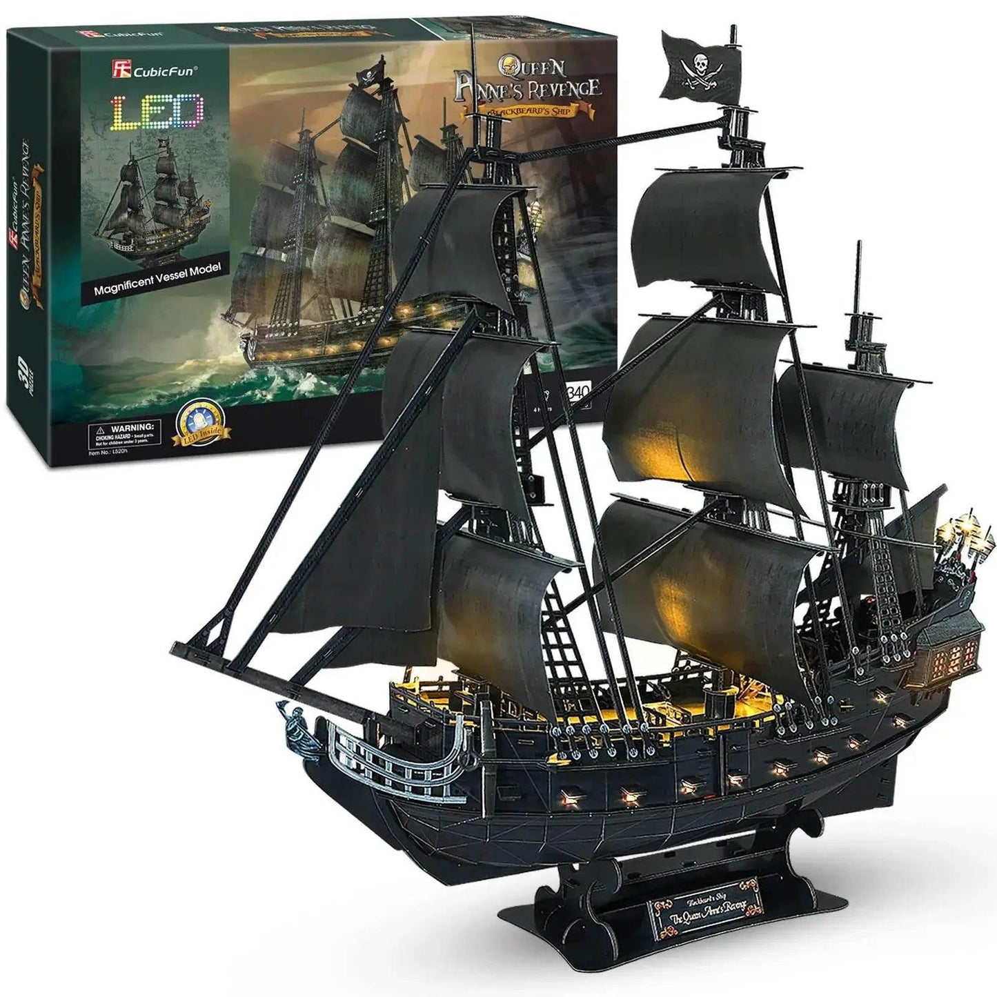  CubicFun 3D Puzzles Ship LED Pirate Ship Model Jigsaw -  ToylandEU™