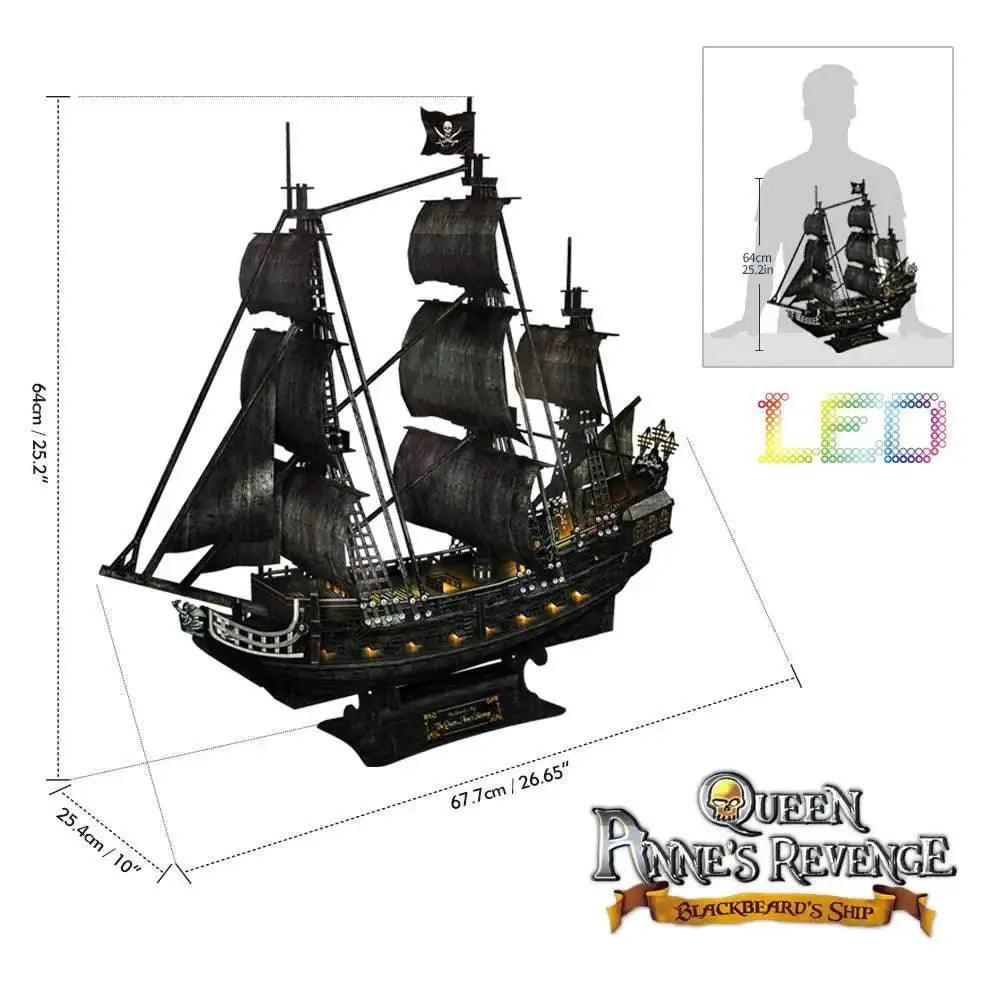  CubicFun 3D Puzzles Ship LED Pirate Ship Model Jigsaw -  ToylandEU™
