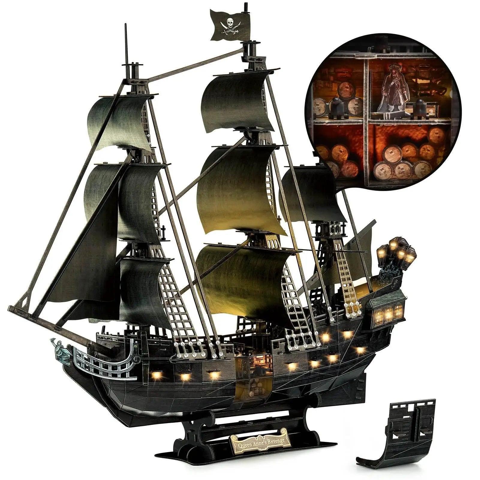  CubicFun 3D Puzzles Ship LED Pirate Ship Model Jigsaw -  ToylandEU™