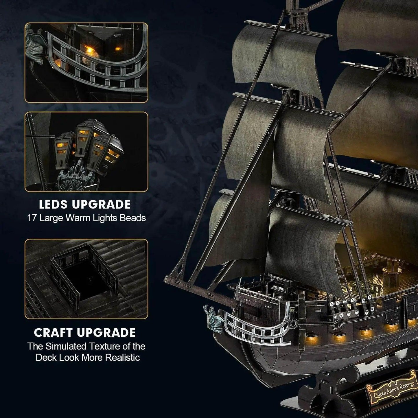  CubicFun 3D Puzzles Ship LED Pirate Ship Model Jigsaw -  ToylandEU™