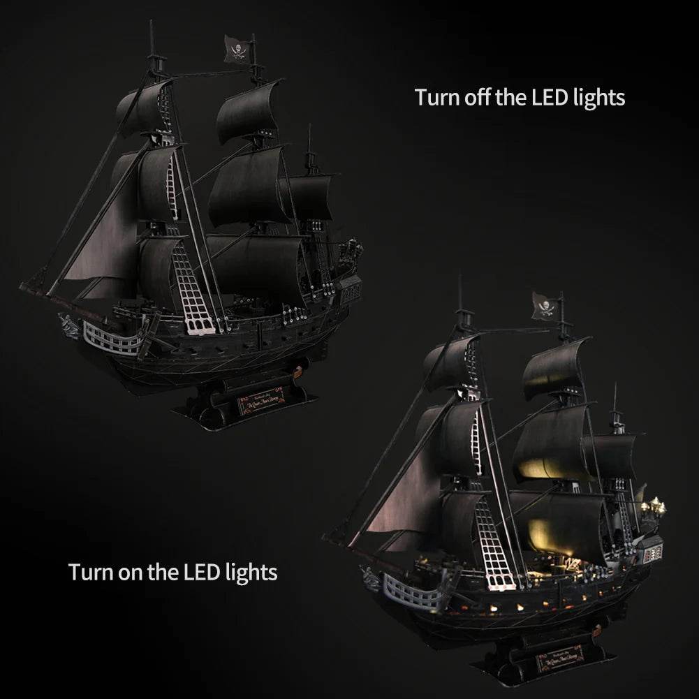 CubicFun 3D Puzzles Ship from PL US RU LED Pirate Model - ToylandEU