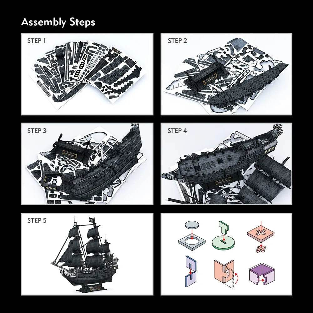 CubicFun 3D Puzzles Ship from PL US RU LED Pirate Model - ToylandEU