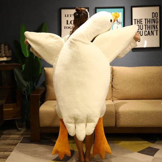 Cuddle Companion: Soft Big Wings Duck Plush Long Pillow Toy - ToylandEU