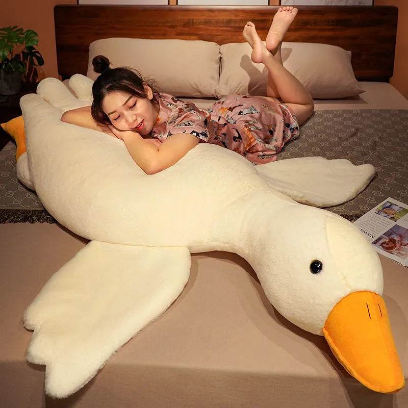 Cuddle Companion: Soft Big Wings Duck Plush Long Pillow Toy - ToylandEU
