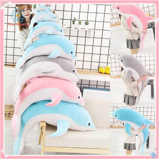 Cuddly Pink Dolphin Plush Toy - Soft Stuffed Sea Animal in Sizes - ToylandEU