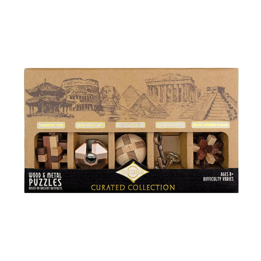 Curated Collection 5-Pack - Assorted Wooden and Metal Puzzles - ToylandEU