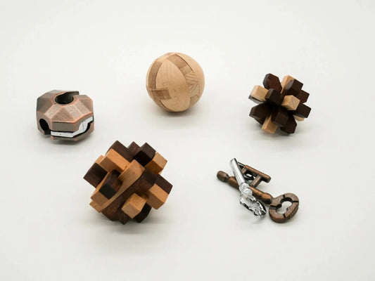 Curated Collection 5-Pack - Assorted Wooden and Metal Puzzles - ToylandEU