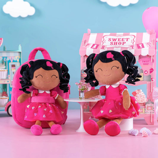 Curls Princess Doll Plush Backpack for Girls - Gloveleya Soft Stuffed Toy Gifts - ToylandEU