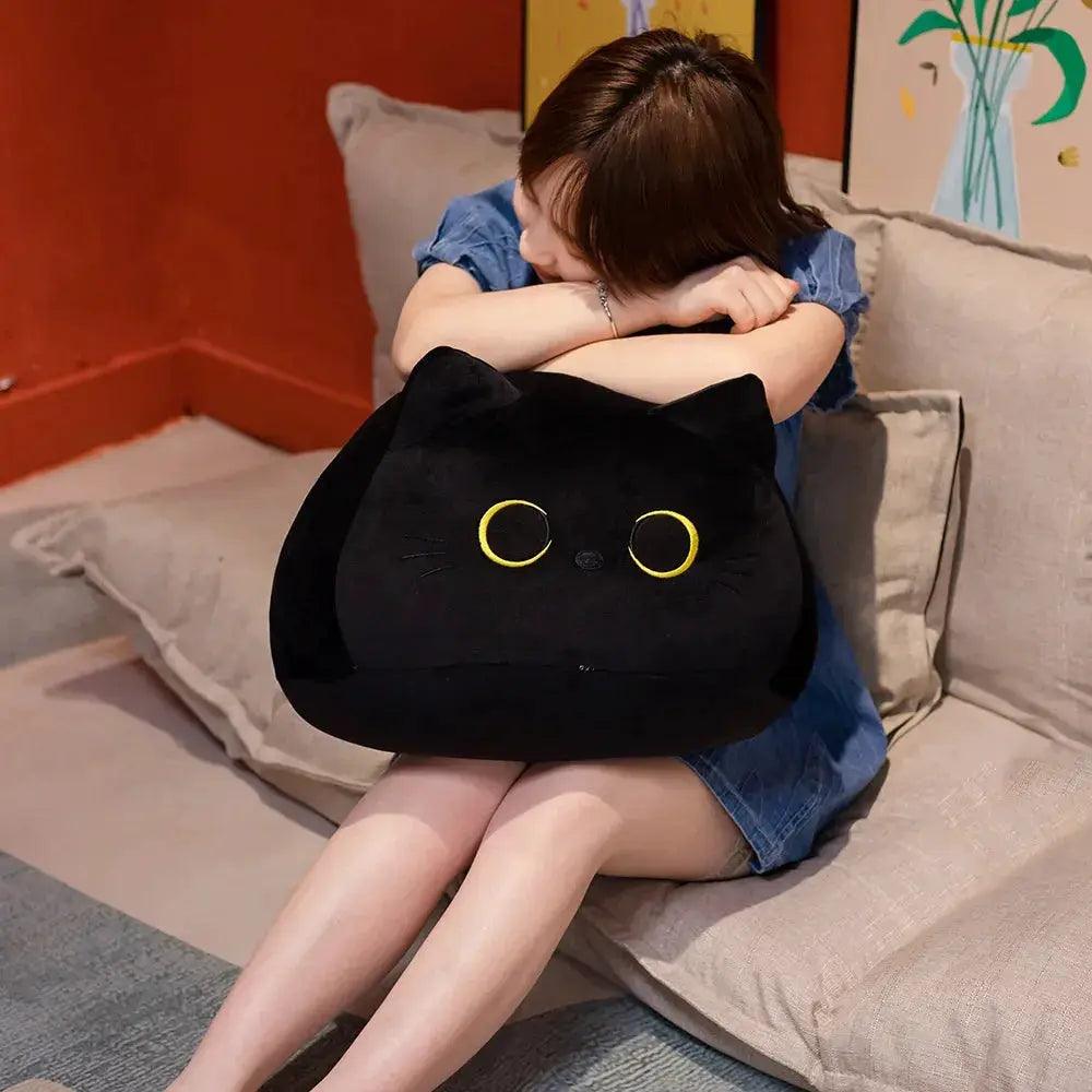  Kawaii Black Cat Plush Nap Pillow Cushion For Kids Soft -  ToylandEU™